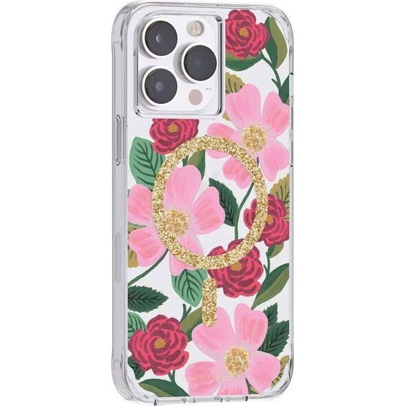 Rifle Paper Clear MagSafe - Etui iPhone 14 Pro Max zdobione złotem (Rose Garden) 12572113 840171720129
