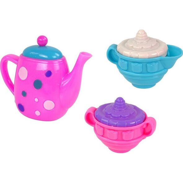 LeanToys Zestaw Do Herbaty Filiżanki Talerzyki Sztućce Miseczki Fioletowe 12574888 5905214976026