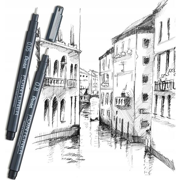 Cienkopis Pentel PointLiner 0.8mm czarny 12605331 884851041937