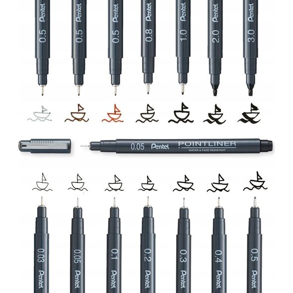 Cienkopis Pentel PointLiner 0.8mm czarny 12605331 884851041937