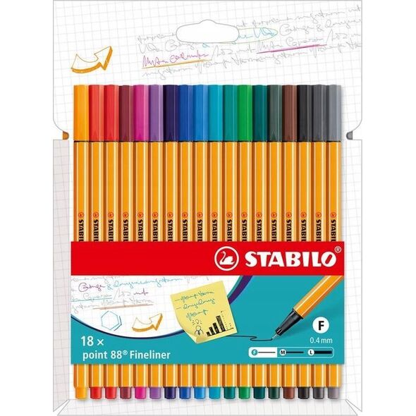 Stabilo Cienkopisy Stabilo Point 88 18 kolorów 12605338 4006381571333