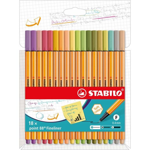 Stabilo Cienkopisy Stabilo Point 88 18 kolorów 12605338 4006381571333