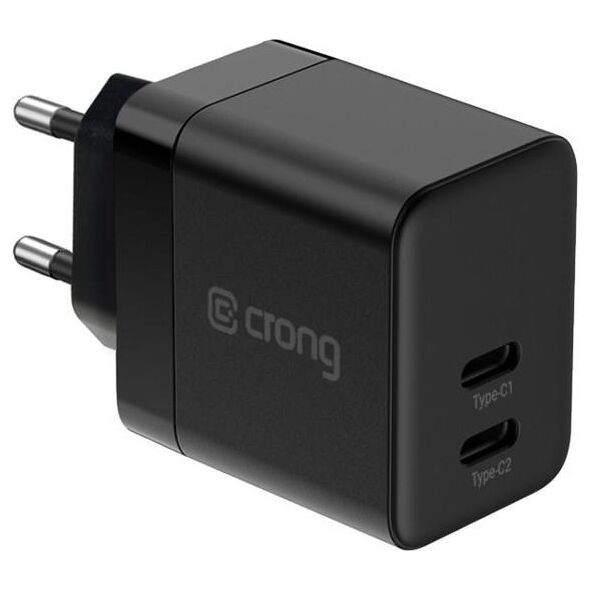 Ładowarka Crong Ładowarka sieciowa Crong Utra Compact GaN 35W PD 3.0 2x USB-C (czarny) 12613766 5904310702232