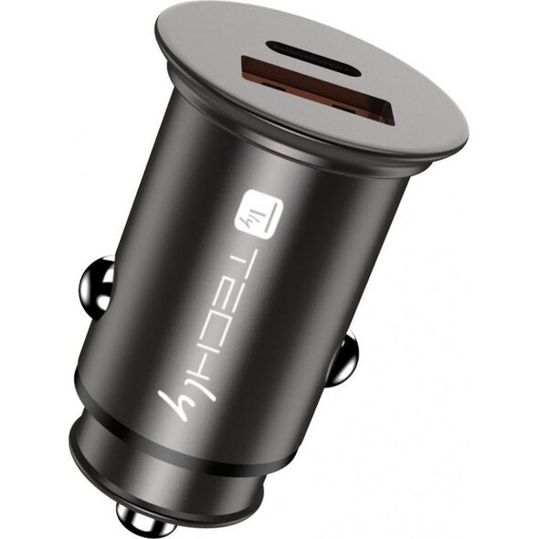 Ładowarka Techly Techly Samochodowa Szybka Mini Ładowarka USB-C/A 38W 3A 5-12V 12615256 8059018365399