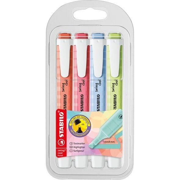 Stabilo Zakreślacze Stabilo Swing Cool Pastel 4 kolory 12624901 4006381559461