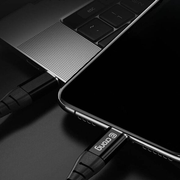 Kabel USB Crong USB-A - USB-C 0.25 m Czarny (CRG565) 12627427 5904310702355
