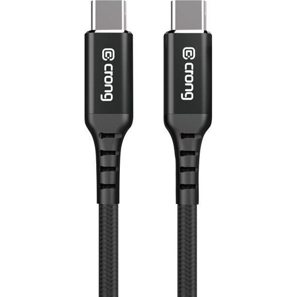 Kabel USB Crong USB-C - USB-C 0.25 m Czarny (CRG-AL025USCC-BLK) 12627429 5904310702362