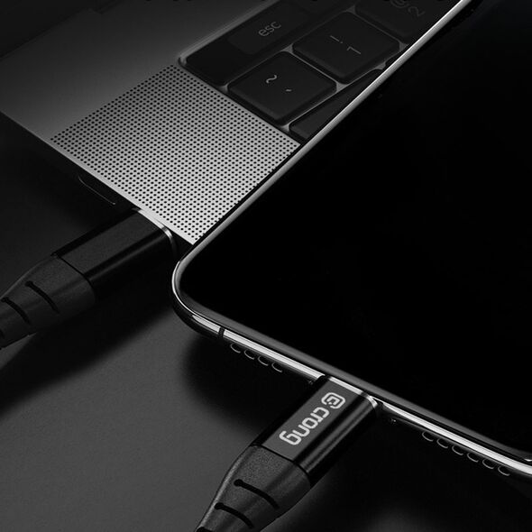 Kabel USB Crong USB-C - USB-C 0.25 m Czarny (CRG-AL025USCC-BLK) 12627429 5904310702362