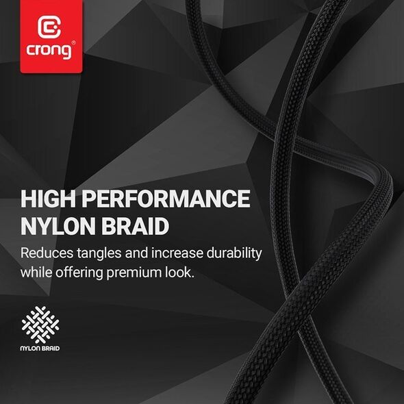 Kabel USB Crong USB-C - USB-C 2 m Czarny (CRG-AL200USCC-BLK) 12627430 5904310702386