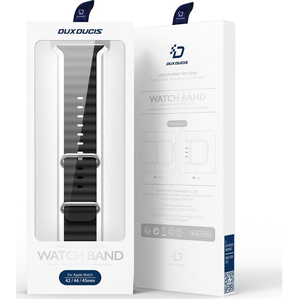 Dux Ducis Dux Ducis Strap pasek Watch 8 / 7 / 6 / 5 / 4 / 3 / 2 / SE (41 / 40 / 38mm) silikonowa opaska bransoletka czarny (OceanWave Version) 12667408 6934913033876