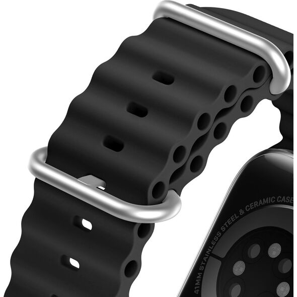 Dux Ducis Dux Ducis Strap pasek Watch 8 / 7 / 6 / 5 / 4 / 3 / 2 / SE (41 / 40 / 38mm) silikonowa opaska bransoletka czarny (OceanWave Version) 12667408 6934913033876