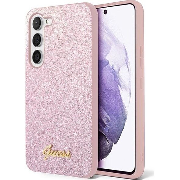 Guess Etui Guess GUHCS23SHGGSHP Samsung Galaxy S23 różowy/pink hard case Glitter Script 12717849 3666339117313