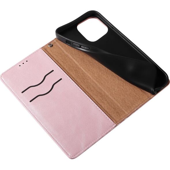 Hurtel Magnet Strap Case etui iPhone 14 Pro pokrowiec z klapką portfel mini smycz podstawka różowe 12718353 9145576263631