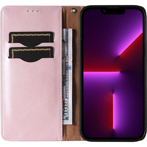 Hurtel Magnet Strap Case etui iPhone 14 Pro pokrowiec z klapką portfel mini smycz podstawka różowe 12718353 9145576263631