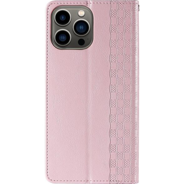 Hurtel Magnet Strap Case etui iPhone 14 Pro pokrowiec z klapką portfel mini smycz podstawka różowe 12718353 9145576263631