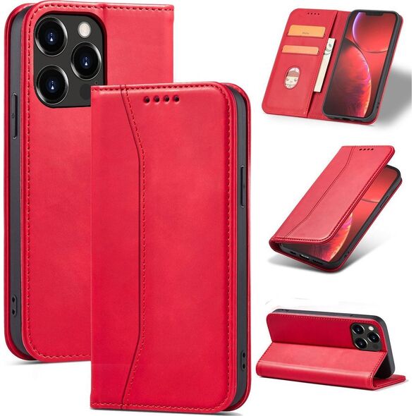 Hurtel Magnet Fancy Case etui iPhone 14 Pro Max pokrowiec z klapką portfel podstawka czerwone 12718368 9145576263839