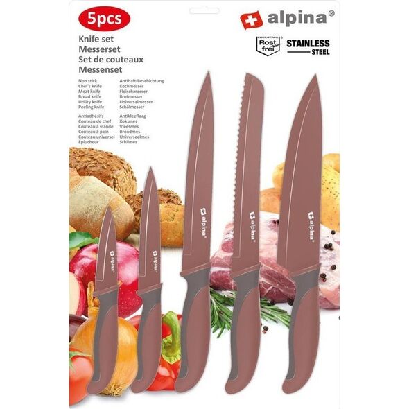 Alpina Alpina - Zestaw noży ze stali nierdzewnej (bordowy) 12731756 5904501202886