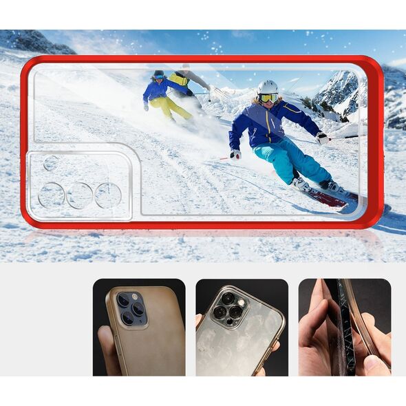 Hurtel Clear 3in1 etui do Samsung Galaxy S23+ silikonowy pokrowiec z ramką czerwone 12741102 9145576272688