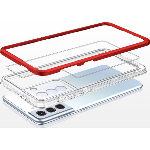 Hurtel Clear 3in1 etui do Samsung Galaxy S23+ silikonowy pokrowiec z ramką czerwone 12741102 9145576272688