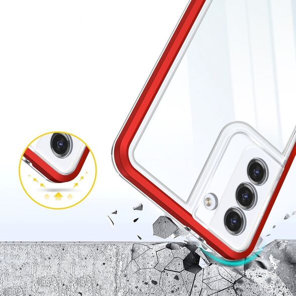 Hurtel Clear 3in1 etui do Samsung Galaxy S23+ silikonowy pokrowiec z ramką czerwone 12741102 9145576272688