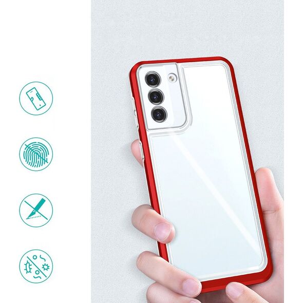 Hurtel Clear 3in1 etui do Samsung Galaxy S23+ silikonowy pokrowiec z ramką czerwone 12741102 9145576272688