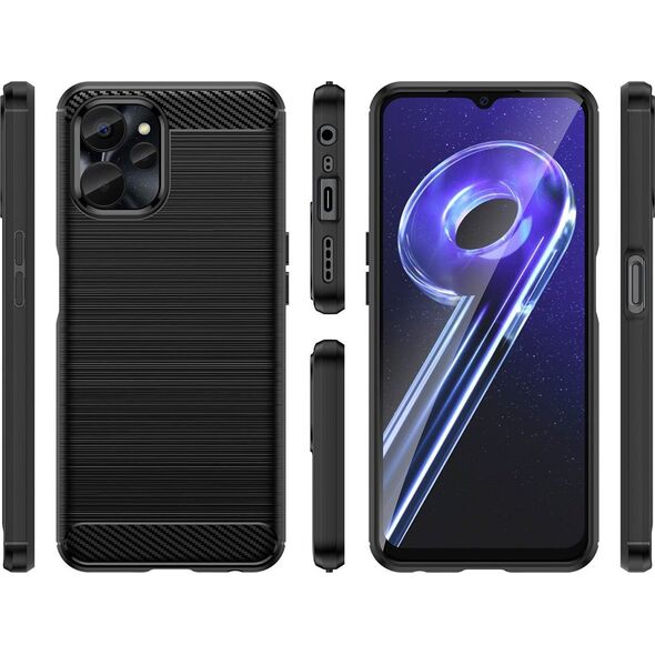 Hurtel Carbon Case etui do Realme 10 5G / Realme 9i 5G elastyczny silikonowy karbonowy pokrowiec czarne 12741126 9145576271872