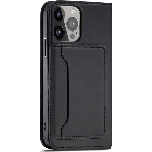 Hurtel Magnet Card Case etui Samsung Galaxy S23 Ultra pokrowiec z klapką portfel podstawka czarne 12741388 9145576271117