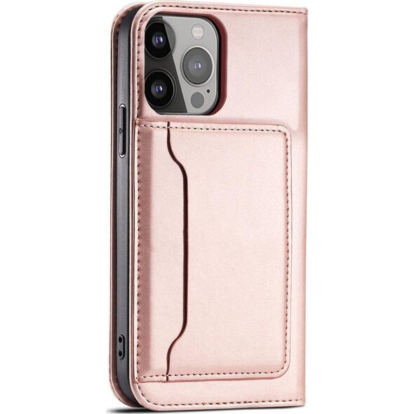 Hurtel Magnet Card Case etui Samsung Galaxy S23+ pokrowiec z klapką portfel podstawka różowe 12741391 9145576271100