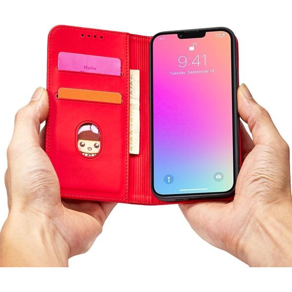 Hurtel Magnet Card Case etui Samsung Galaxy S23+ pokrowiec z klapką portfel podstawka czerwone 12741394 9145576271094