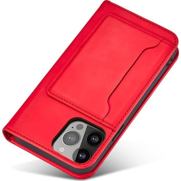 Hurtel Magnet Card Case etui Samsung Galaxy S23+ pokrowiec z klapką portfel podstawka czerwone 12741394 9145576271094