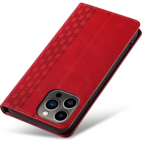 Hurtel Magnet Strap Case etui Samsung Galaxy S23+ pokrowiec z klapką portfel mini smycz podstawka czerwone 12741404 9145576271292