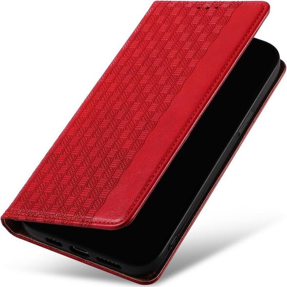 Hurtel Magnet Strap Case etui Samsung Galaxy S23+ pokrowiec z klapką portfel mini smycz podstawka czerwone 12741404 9145576271292