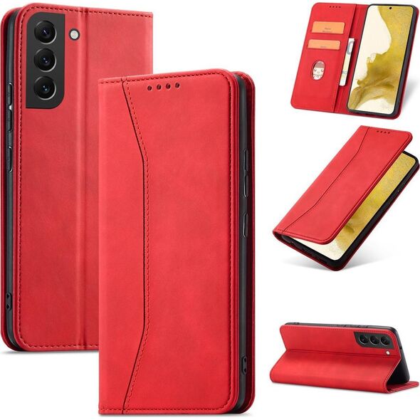 Hurtel Magnet Fancy Case etui Samsung Galaxy S23 Ultra pokrowiec z klapką portfel podstawka czerwone 12741417 9145576271537