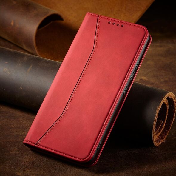 Hurtel Magnet Fancy Case etui Samsung Galaxy S23 Ultra pokrowiec z klapką portfel podstawka czerwone 12741417 9145576271537