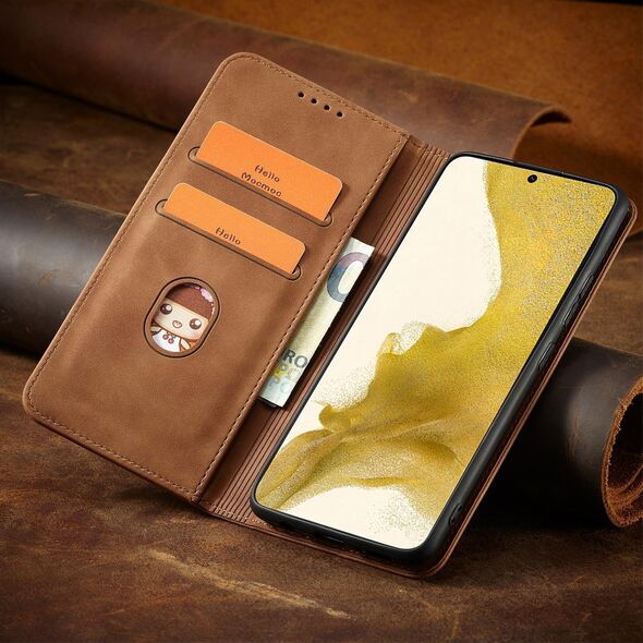 Hurtel Magnet Fancy Case etui Samsung Galaxy S23+ pokrowiec z klapką portfel podstawka brązowe 12741418 9145576271506