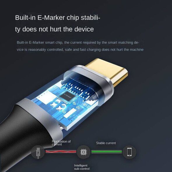 Kabel USB T-Phox USB-C - USB-C 1 m Czarny 12744646 6974670441897