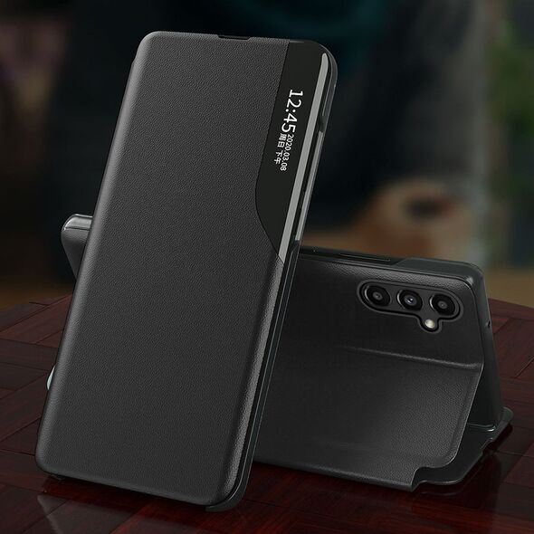 Hurtel Eco Leather View Case etui do Samsung Galaxy S23+ z klapką podstawka niebieskie 12747655 9145576269985