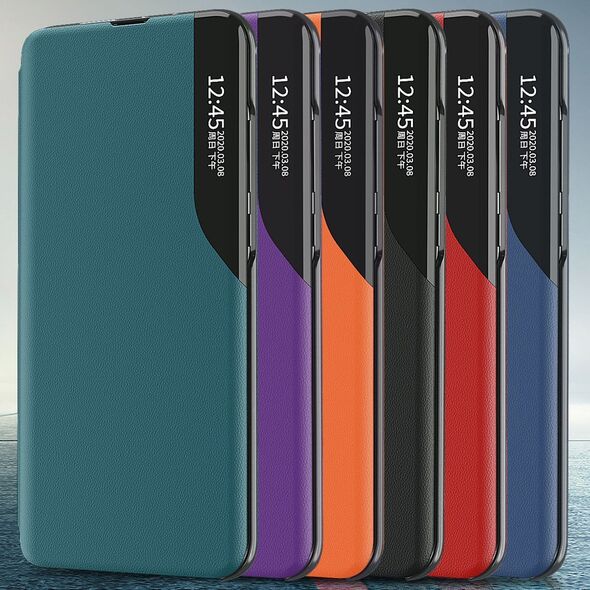 Hurtel Eco Leather View Case etui do Samsung Galaxy S23+ z klapką podstawka czerwone 12747657 9145576269978