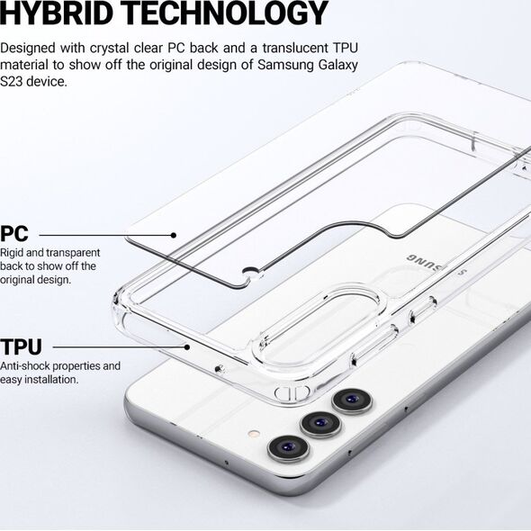 Crong Crong Crystal Shield Cover - Etui Samsung Galaxy S23+ (przezroczysty) 12747733 5904310702409