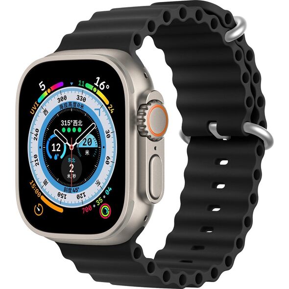 DUXDUCIS Pasek Dux Ducis Strap Apple Watch 4/5/6/7/8/SE 44/45mm czarny (OceanWave Version) 12752664 6934913033920