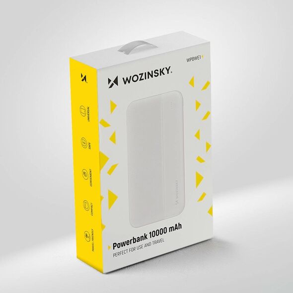 Powerbank Wozinsky Wozinsky PowerBank 10000mAh 2xUSB Biały LED Lekki WPBWE1 12753653 5907769307577