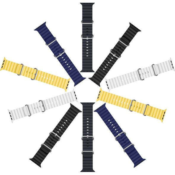 Dux Ducis Dux Ducis Strap pasek Watch 8 / 7 / 6 / 5 / 4 / 3 / 2 / SE (41 / 40 / 38mm) silikonowa opaska bransoletka szary (OceanWave Version) 12781061 6934913033845