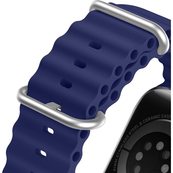 Dux Ducis Dux Ducis Strap pasek Watch 8 / 7 / 6 / 5 / 4 / 3 / 2 / SE (45 / 44 / 42mm) silikonowa opaska bransoletka granatowy (OceanWave Version) 12781062 6934913033937