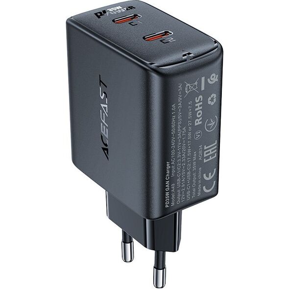 Ładowarka Acefast A49 2x USB-C 3 A (A49 black) 12784103 6974316282198