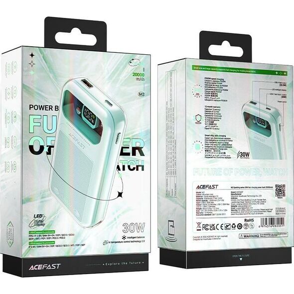 Powerbank Acefast Sparkling Series M2 20000mAh Zielony 12785202 6974316282051
