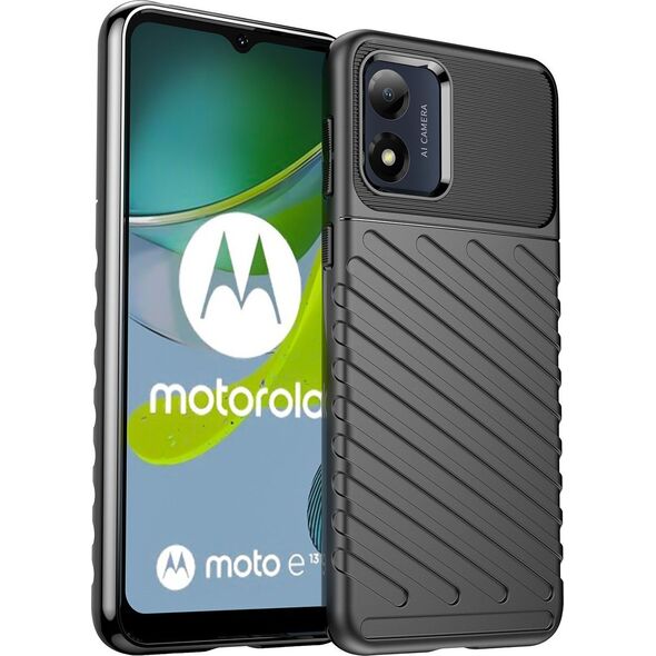 Hurtel Thunder Case etui Motorola Moto E13 silikonowy pancerny pokrowiec czarne 12814675 9145576274613