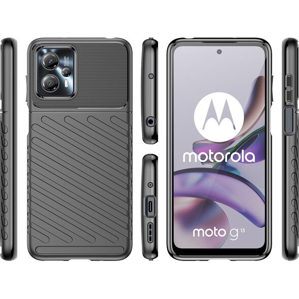 Hurtel Thunder Case etui Motorola Moto G13 silikonowy pancerny pokrowiec czarne 12814678 9145576274590