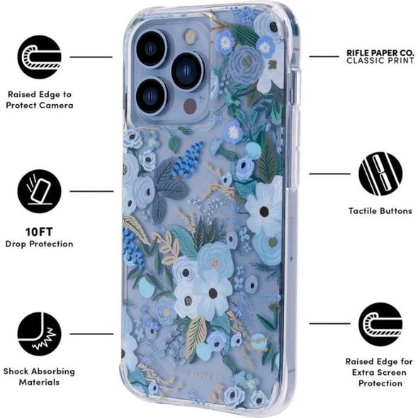 RIFLE PAPER CLEAR - ETUI IPHONE 13 PRO (GARDEN PARTY BLUE) 12814844 840171706475