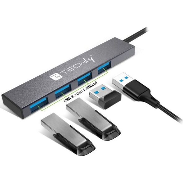 HUB USB Techly Hub USB Techly 4-portowy USB3.2 Gen1 12828976 8059018365948