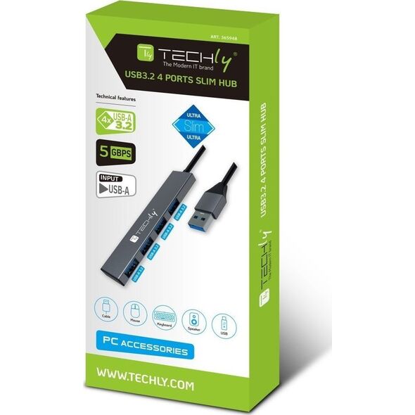 HUB USB Techly Hub USB Techly 4-portowy USB3.2 Gen1 12828976 8059018365948